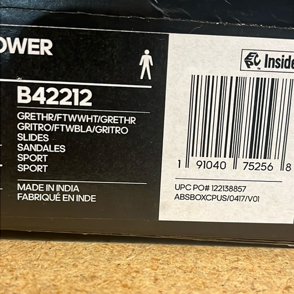 Adidas Adilette Shower Slides Sandals Shoes grey Pool B42212 new Mens Size 12 - Picture 12 of 13